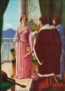 Dronning Giovanna II av Napoli opphever adopsjonen av Alfonso d'Aragona av Tancredi Scarpelli