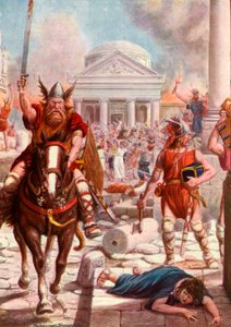 Roma invadert av barbarene av Tancredi Scarpelli
