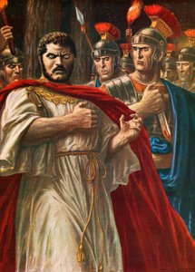 Keiseren Caracalla i ferd med å bli drept av Julius Martialis av Tancredi Scarpelli