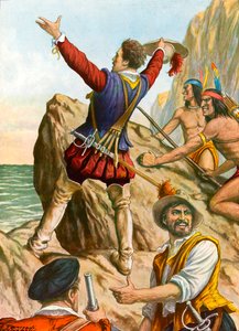 Vasco Nunez fra Balboa ser Stillehavet av Tancredi Scarpelli
