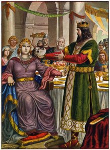 Kong Alboin (omtrent 526–572) gir sin motstanders datter hodeskallen til sistnevnte slik at hun drikker av Tancredi Scarpelli