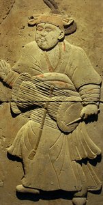 Stele som skildrer en musiker (terrakotta) av Tang Dynasty Chinese School