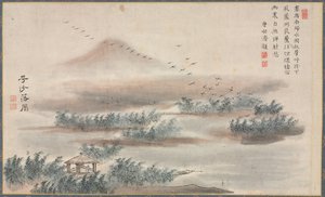 En av åtte utsikter over elvene Xiao og Xiang, 1788. av Tani Bunch