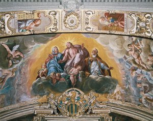 Freske i hvelvet til Chapel of Guardian Angel, av Antonio d