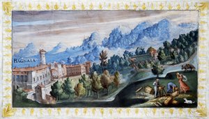 Utsikt over Bagnaia av Tarquinio Ligustri