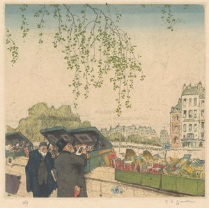 Bokhandler på en kai i Paris av Tavík František Šimon (signed by artist)