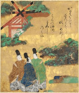 Stranden ved Sumiyoshi fra Tales of Ise Ise Monogatari, 1600-1640.