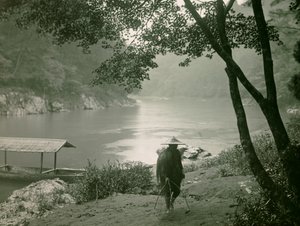 Fisker ved Hozu-elven, Arashiyama-distriktet, Kyoto ca. 1900–1915 (fotografi) av Teijiro Takagi