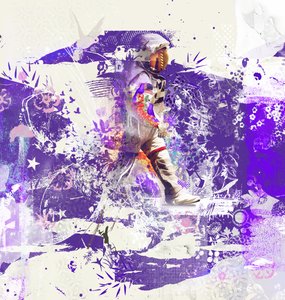 Astro, 2017 (Collage på lerret) av Teis Albers