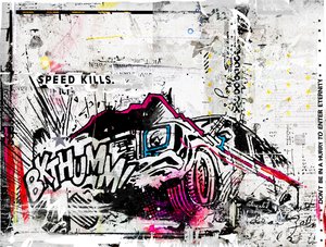BKTHUMM, 2015 (Collage på lerret) av Teis Albers