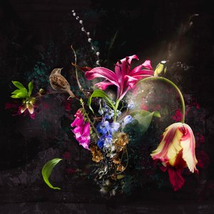 BOUQUET XXI, 2018 (blandet media på lerret) av Teis Albers