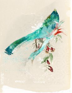 Bird Silhouette, 2017 (Collage på lerret)