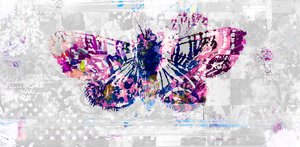Butterfly Silhouette, 2016 (Collage på lerret)