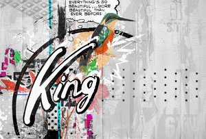 Kingbird, 2015 (Collage på lerret) av Teis Albers