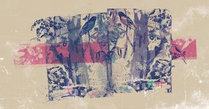 Rullende torden, 2015 (Collage på lerret) av Teis Albers