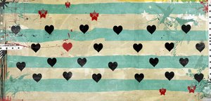Rows of Hearts, 2016 (Collage på lerret) av Teis Albers