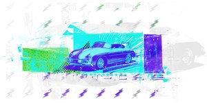 Vintage Futurism, 2015 (Collage på lerret) av Teis Albers