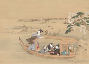 Båt til Yoshiwara, 1800-tallet.