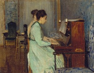 Pianotime, ca. 1868 (olje på lerret) av Telemaco Signorini