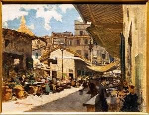 Det gamle markedet i Firenze av Telemaco Signorini