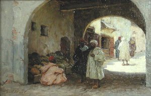 En vannmelonselger, Nord-Afrika (olje på lerret) av Terrick Williams