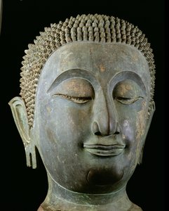 Hodet til en gigantisk Buddha (bronse)