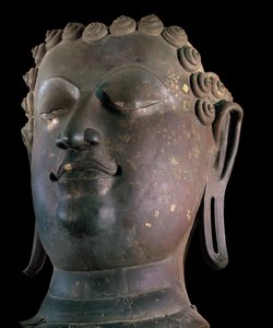 Gigantisk Buddha-hode, Lanna-stil (bronse) av Thai School