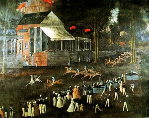 Hesteløp (fresco) av Thai School