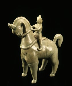 Rytterfigur, Sukhothai-periode, 1300-1400-tallet (glasert steintøy)