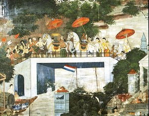 Munk tatt til klosteret etter sin innvielse (fresco) av Thai School