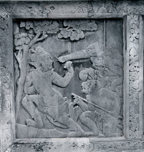 En av en serie relieffer som viser Ramakien (Ramayana)