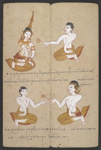 Eller 16455 f.18r, Heldige og uheldige kombinasjoner av par, fra Phrommachat (pergament) av Thai School