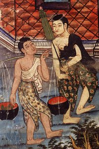 Thai kvinner (veggmaleri) av Thai School