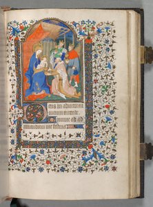 Timebok Bruk av Paris: Fol. 67r, tilbedelse av magiene, ca. 1420.