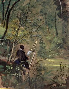 Hestercombe Woods, Somerset 1834 (akvarell og gouache) av The Rev. John Eagles