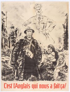 Det er engelskmennene som har gjort dette mot oss. Vichy Frankrike propagandaplakat, 1940. av Theo Matejko