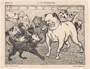Tegneserie om valgloven av Johannes Tak van Poortvliet In the Dog Days (tittel på objekt)