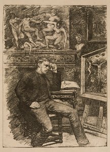Frontispis til novellen «Contes de minuit» av Emile Verhaeren av Théo van Rysselberghe