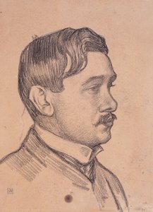 Portrett av Maurice Maeterlinck, ca. 1903 (fargestift på papir) av Theo van Rysselberghe