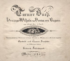 Bestill om turneringer: Tittelside av Theobald Senefelder