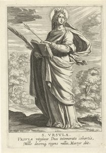 Den hellige Ursula S. Vrsvla (tittel på objekt) Feminine heiligen (serietittel) Mirror Illuminated Virgin (serietittel)