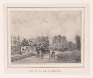 Malie Bridge i Utrecht Utsikt over Malie-broen (tittel på objekt) av Theodoor Soeterik (possibly)