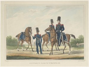 Riflemen til hest i Haag, 1830 Rifle on Horse of The Hague (tittel på objekt) av Theodoor Soeterik