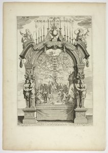 Genealogical Tree of the Austrian Royal Family, plate 32 fra Casperius Gevartius, Triumphal Entry of the Most Serene and Honorable Cardinal-Infante Ferdinand