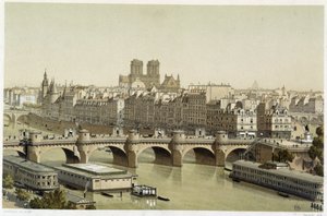 Ile de la Cite og Pont Neuf i Paris