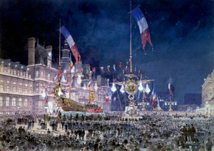 Mottakelse i Paris rådhus av den russiske fløyen Maleri av Theodore Joseph Hubert dit Fedor Hoffbauer (1839-1922) 1893. Paris, Musee Carnavalet av Theodor Josef Hubert Hoffbauer