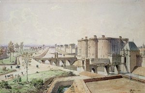 Bastillen i 1420 (penn og blekk og wc på papir)