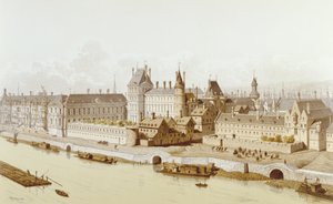 Louvre og Hôtel du Petit-Bourbon i 1622 under Ludvig XIIIs regjeringstid, 1885