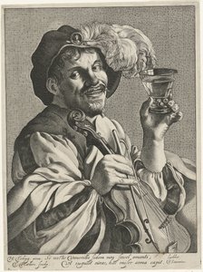 Mann med fiolin og rummer