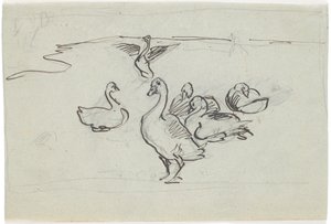 Studie av gjess av Theodor Philipsen